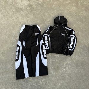 Ensemble de survêtement coupe-vent personnalisé avec logo de marque privée, tissu Ripstop haute densité, manches imprimées à l'écran, panneau incurvé - Product Image 1
