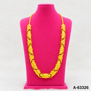 Ensemble de collier long plaqué or pour femmes, bijoux de mariage indiens A-63327 - Product Image 2