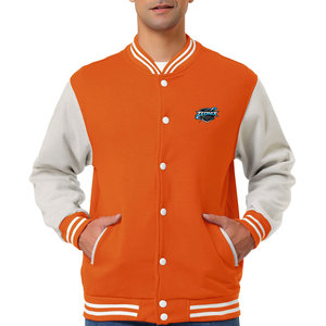 Long Sleeves Stand Collar Front Logo High Quality Winter Men's Letterman <b>Jacket</b> <b>Fleece</b> <b>Lining</b> Quick Dry Breathable Custom Design - Product Image 1
