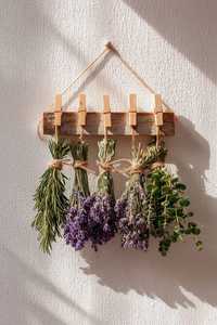 Étagère murale ronde en jute naturelle, artisanale, aux tons terreux, motif vertical Art Déco, thème floral, décoration rustique pour la maison - Product Image 6