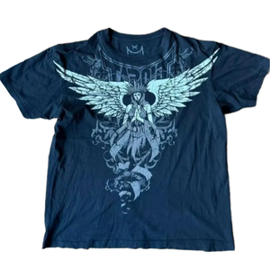 Camiseta de algodón con estampado gráfico para mujer, manga corta, cuello redondo, estilo vintage, informal, para venta al por mayor - Product Image 3