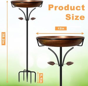 Nuevo Baño para Pájaros de Metal Moderno para Patio, Jardín y Césped, Decoración y Actividades de Alimentación de Aves Silvestres por la Mañana - Product Image 2
