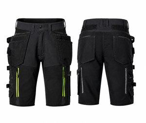 <b>Work</b> <b>Cargo</b> Shorts Comfort Elastic Waistband Breathable Quick Dry Multi Pockets High Quality Polyester/Cotton Men Knee Length - Product Image 1
