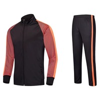 Ensemble de survêtement respirant à séchage rapide pour homme, veste de sport à manches en mesh et pantalon de survêtement à rayures latérales, tenue d'entraînement