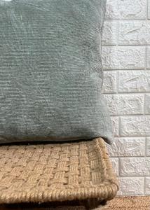 Housse de coussin carrée en velours côtelé vert uni, moderne, tissée, pour canapé, lit, décoration intérieure - Product Image 2