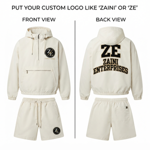 ZAINI Ensemble court décontracté à capuche coupe-vent en polyester Taslan premium 300 grammes pour homme, séchage rapide, impression sérigraphique personnalisée, hiver - Product Image 1