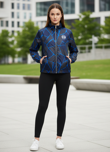 Chaqueta cortavientos verde transpirable con bolsillos con cremallera para mujer, forro polar, cremallera completa, para otoño, senderismo, actividades al aire libre, abrigo. - Product Image 5