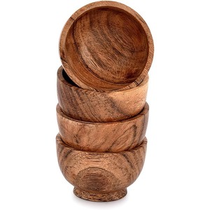 Bol à collation en bois d'acacia artisanal - Finition brillante - Vente en gros B2B - Product Image 4