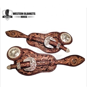 Espuelas de equitación occidentales OEM para hombres y mujeres, espuelas de cuero de vaca argentinas personalizadas con accesorios de hebilla clásica - Product Image 6