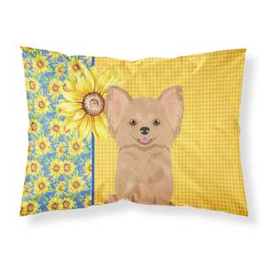 Funda De Almohada estándar de girasoles de verano para Chihuahuas, ligera, Súper suave, fácil cuidado, ilustraciones decorativas para oro de pelo largo - Product Image 1