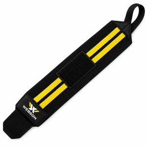 Attelle de poignet Webson réglable à scratch noir et jaune pour musculation et entraînement de force – Prix de gros 2026 - Product Image 5