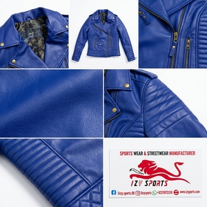 Unisex Special Edition Quilted Biker Leather Jacket Zip <b>Up</b> Motorcycle Style PU Leather Outerwear Slim Fit Casual Fashion Jackets - Product Image 6