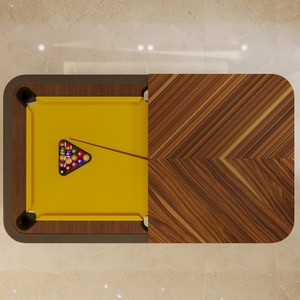 Argmac 3-in-1 Convertible <b>Slate</b> Pool Table with Leather Wrapped Dining Top 9x5ft for Home Hotel & Club Use - Product Image 4