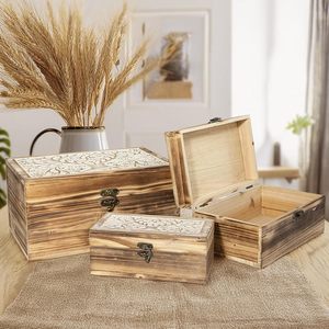 Organiseurs de bijoux |   Boîtes cadeaux en bois |   Boîte de rangement en bois faite à la main |   Boîte de rangement pour bijoux en bois |   Boîtes décoratives en bois. - Product Image 1