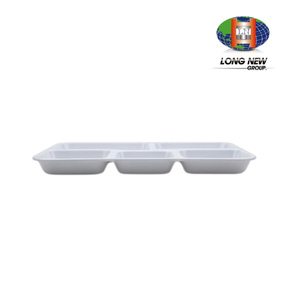 Bandeja de Comida de Plástico PP de 5 Compartimentos LONGNEW OEM |   Bandeja de Servicio de Alimentos Personalizada para Escuelas, Restaurantes y Cafeterías - Product Image 1