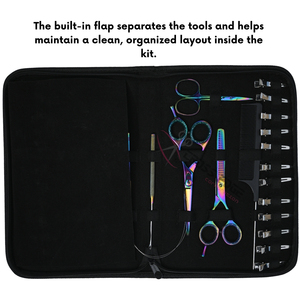 Rainbow Hair Extension <b>tools</b> <b>Kit</b> with Titanium Flat Beads Crimper Removal <b>Tool</b> Barber Cutting Thinning Scissor & <b>Mini</b> Scissor - Product Image 5