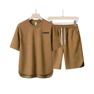 Nueva Colección en Tendencia, Conjunto de Verano para Hombre de 2 Piezas, Camiseta y Pantalones Cortos, Cómodo, Manga Corta, 100% Algodón, Estampado Floral, Casual, Multi - Product Image 1