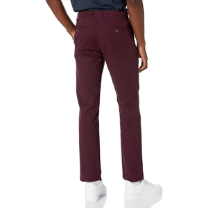Pantalon slim sur mesure bordeaux pour homme, style chino, pantalon décontracté adapté aux collections de vente au détail et aux fournitures en gros - Product Image 2