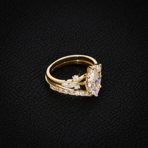 แหวนเพชรทรงมาร์คีส์ 2 กะรัต E VVS2 รับรองโดย IGI เพชรเพาะเลี้ยง พร้อมแหวนคู่ 18k ทองคำ ชุดของขวัญ - Product Image 3