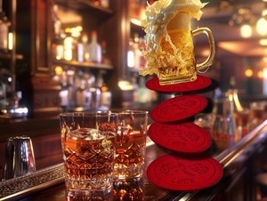 Sous-verres en cuir double face – Sous-verres de haute qualité pour boissons, cadeau d'affaires, sous-verres en cuir pleine fleur, tapis de table basse, sous-verres pour tasses - Product Image 5