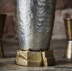 Fournitures de bar haut de gamme, shaker à cocktail en acier inoxydable brillant argenté fait à la main, base en laiton pour hôtel, bar, alcool, vin - Product Image 5