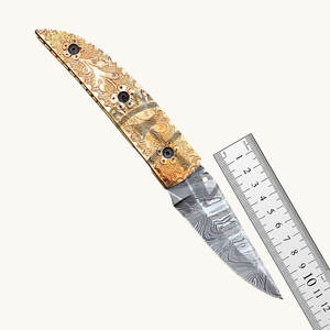 Cuchillo plegable de Damasco hecho a mano, edición nueva, cuchillo de caza para exteriores, el mejor cuchillo de supervivencia de bolsillo, OEM ODM, regalos para padrinos de boda - Product Image 6