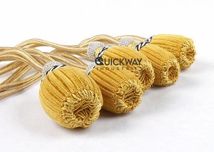 QUICK WAY INDUSTRIES Cordón de uniforme ceremonial dorado y negro con borla de nudo de sabre y borla de bullion con forma de bellota - Product Image 4