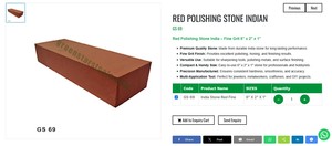 Red Polishing Stone India Fine Grit 6 inch 2 inch 1 inch Jewelry <b>Tools</b> <b>Sharpening</b> Finishing Stone | Item No GS-69 - Product Image 2