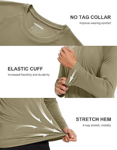 Camiseta de Protección Solar UV de Manga Larga para Hombre, Color Verde Oliva, de Secado Rápido, para Pesca y Playa - Product Image 2