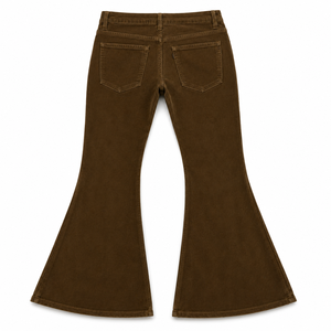Wholesale <b>Men's</b> 100% Cotton Corduroy <b>Flare</b> Pants Mid Rise Slim Fit Wide Leg Streetwear Casual <b>Trousers</b> Custom OEM - Product Image 3