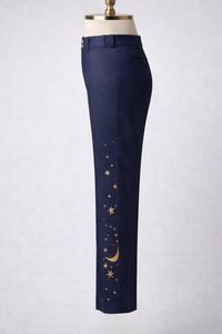 Conjunto de traje azul marino con bordado celestial para hombre – Blazer de diseño con estrellas y luna estilo vaquero occidental con pantalones - Product Image 6