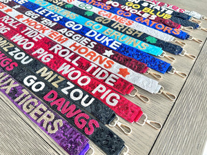 Collegiate Spirit Beaded <b>Bag</b> Straps Colorful Sequin Purse Hangers Fashion <b>Accessories</b> for Gameday and Stadium Use - Product Image 1