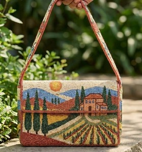 Sac bandoulière moderne fait main en perles, thème Londres, broderie de luxe, sac à main de soirée pour femme, motif skyline - Product Image 5