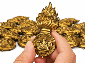 Royal Inniskilling Fusiliers Victorian Style Fur Cap Badge Brass Finish <b>Hat</b> Emblem Vintage Metal <b>Pin</b> Accessory Gift - Product Image 2