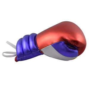 Gants de boxe en cuir noir et or, fermeture à lacets au poignet, pour adultes, équipement d'entraînement d'arts martiaux - Product Image 4