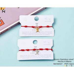 Pulsera de Cuentas Gemini Fashion con Dije de Estrella Roja, Chapada en Oro, Joyería Unisex para Festivales - Product Image 3