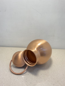 Premium Pure Copper Water Bottle 100% Leak-Proof Drinkware Matte Finish Apple Shape Copper Jug Vessel with Portable Handle - Product Image 2
