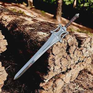 Couteau utilitaire à pointe d'hameçon en acier SHARP POINT TRADES TST-A-654, manche en bois, lame droite de qualité industrielle, épaisseur 0,5 mm - Product Image 1