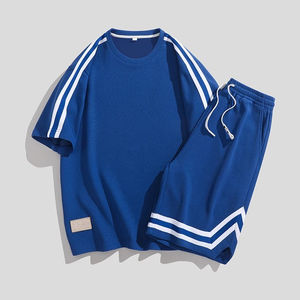 Vêtements de sport Streetwear été 100% coton pour adultes, ensemble de survêtement pour hommes, ensemble 2 pièces, sweat à capuche et short pour hommes - Product Image 2