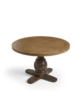 Modern Classic Solid Wood <b>Round</b> Dining <b>Table</b> with Unique Pedestal Base Dark Finish for Dining Room Restaurant Hotel Project - Product Image 2