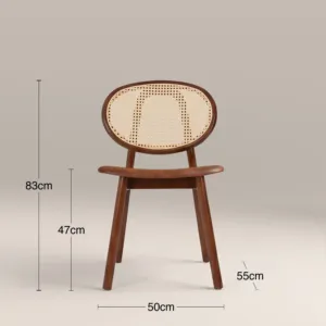 SINTERIOR <b>VINTAGE</b> TAN WILLOW WOODEN DINING <b>CHAIR</b> - Product Image 2