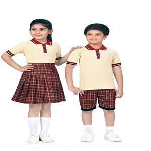 Wholesale Sports Uniform Boys T Shirt With <b>Checks</b> Shorts & Girls T Shirt With <b>Checks</b> <b>Skirts</b> - Product Image 4