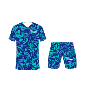 Conjunto de Uniforme de Fútbol Personalizado con Sublimación, Color Verde Azulado, Cuello en V, Manga Corta, Transpirable, de Secado Rápido, para Hombre - Product Image 3