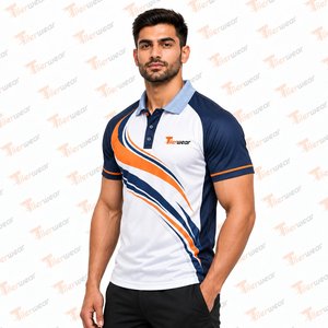 T-shirt de sport pour homme à fermeture éclair, séchage rapide, personnalisable, respirant, performance, vêtements d'équipe, OEM, marque privée, Spandex/Coton - Product Image 3