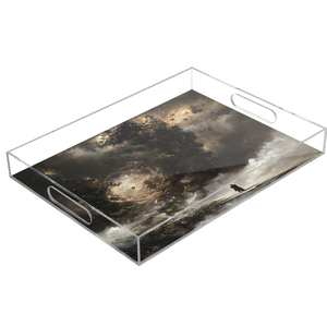 Most Selling Best Quality Acrylic Tray Custom Size Acrylic Tray Accessories Custom Transparent Flower Print Design Tray - Product Image 2