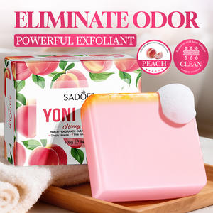 Jabón Íntimo Orgánico Yoni <span class=keywords><strong>de</strong></span> Marca Privada para Venta al por Mayor, Jabón Herbal Blanqueador <span class=keywords><strong>de</strong></span> Durazno y Fresa para Blanquear la Piel del Cuerpo, 100g - Product Image 1