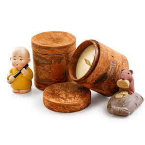 Bougie naturelle en cire de soja biologique parfumée à la cannelle, grand format, avec support en bois, 190g, vente en gros, artisanat vietnamien Hai Dang - Product Image 6