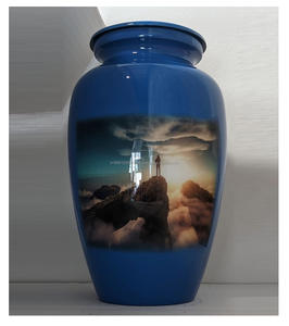 Venta al por mayor de urnas de cremación personalizadas de alta calidad para cenizas humanas de metal de aluminio de recuerdo de cremación para adultos suministros funerarios urnas - Product Image 2