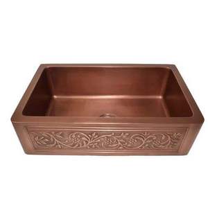 Fregadero de Cocina de Cobre Hecho a Mano de la Mejor Calidad, Estilo Rústico Tradicional Moderno, de un Solo Tazón, para Instalar Bajo Encimera, Diseño Decorativo para el Hogar - Product Image 4
