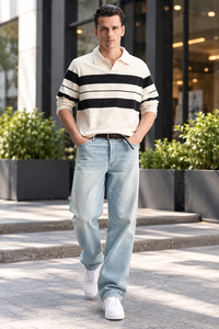 เสื้อโปโลลายทางผู้ชาย – แขนยาว ทรงรักบี้ - Product Image 6